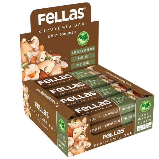 FELLAS Dört Tohumlu Kuruyemiş Bar 12 Adet 30g