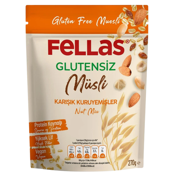 FELLAS Glutensiz Karışık Kuruyemişli Müsli  270g