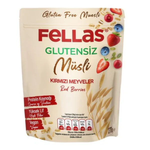 FELLAS Glutensiz Müsli - Kırmızı Meyveli 270g
