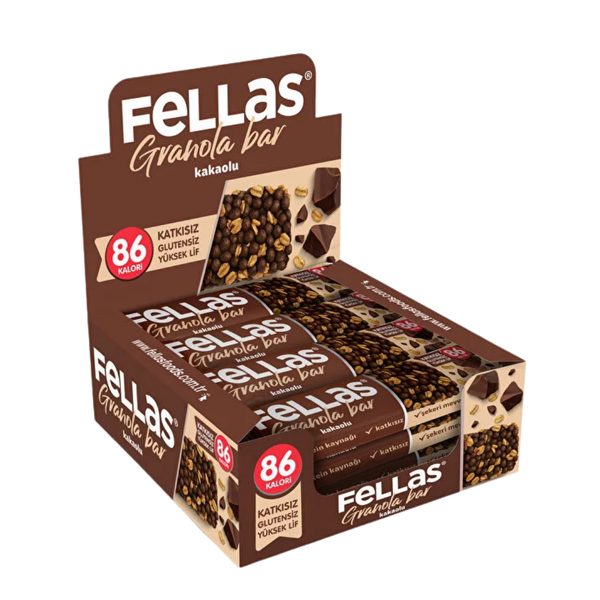 FELLAS Kakaolu Granola Bar 23g x 12 Adet