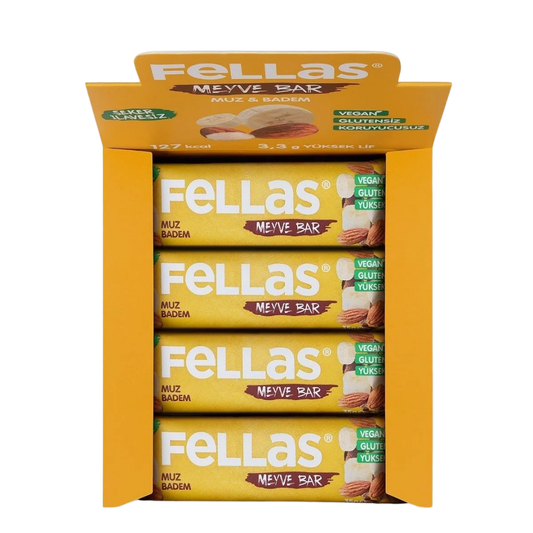 FELLAS Meyve Bar - Muzlu ve Bademli 35g x 12 Adet