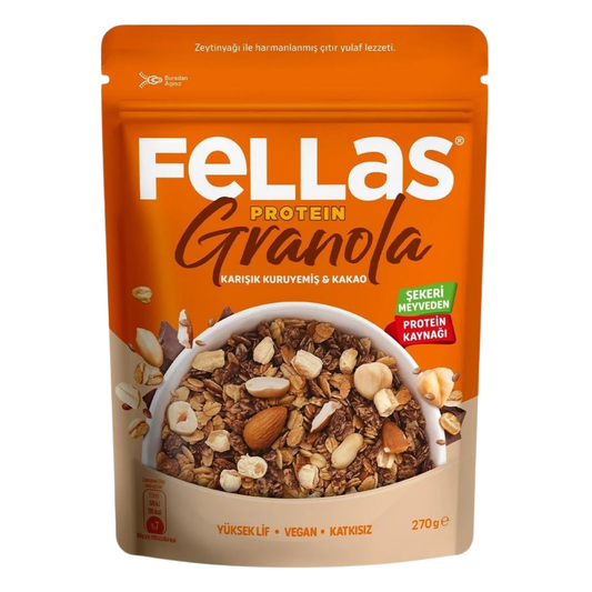 FELLAS Protein Granola Karışık Kuruyemiş Kakao 270g