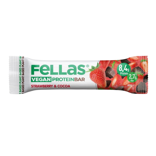 FELLAS Vegan Protein Bar Çilekli ve Kakaolu 40g