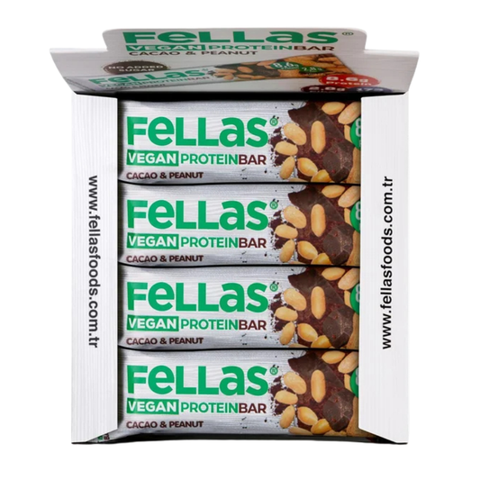 FELLAS Vegan Protein Bar Yer Fıstığı ve Kakaolu 40g (12 Adet)