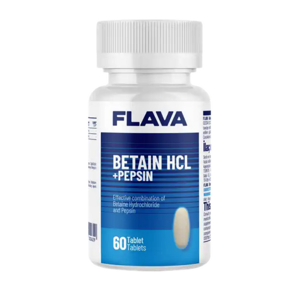 FLAVA Betain Hcl + Pepsin 60 Kapsül