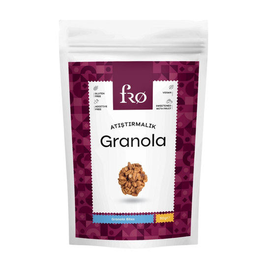 FRO Atıştırmalık Granola Vegan Glutensiz Şekersiz Atıştırmalık 50g