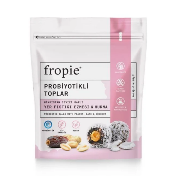 FROPİE Yer Fıstığı Ezmeli ve Hurmalı Probiyotikli Toplar 80g