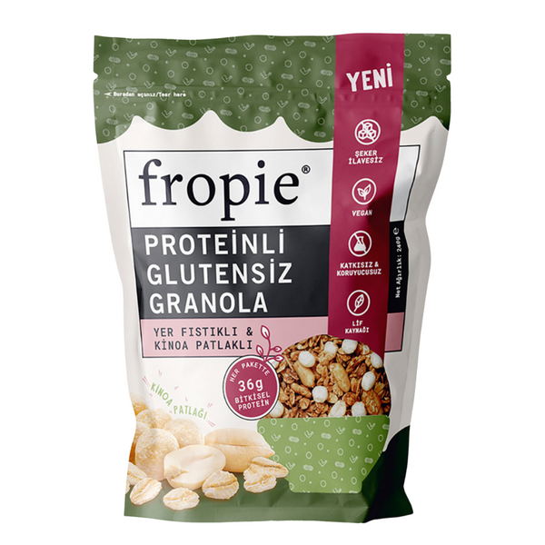 FROPİE Yerfıstıklı & Kinoa Patlaklı Proteinli Granola 240g
