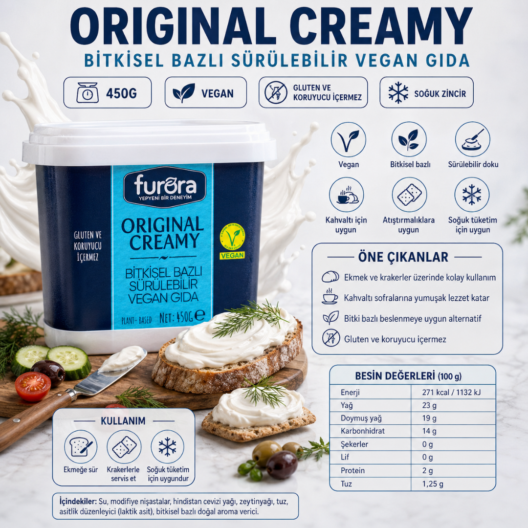 FURORA Original Creamy - Krem Peynir 450g – Özel Beslenme