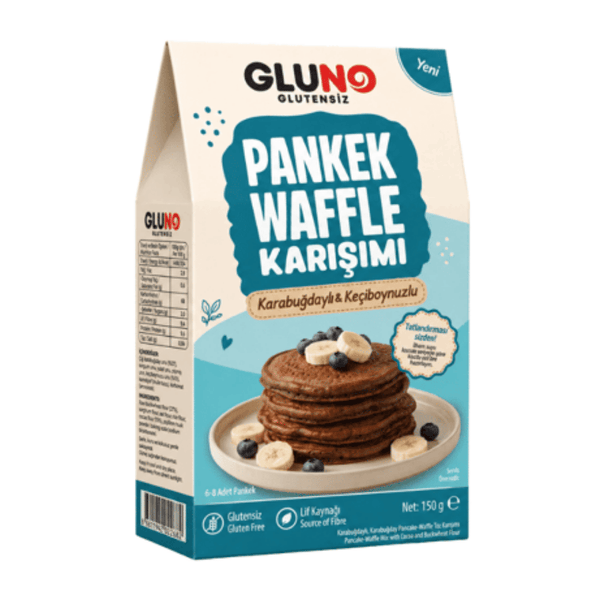 GLUNO Glutensiz Karabuğdaylı Keçiboynuzlu Pankek Waffle Karışımı 150g