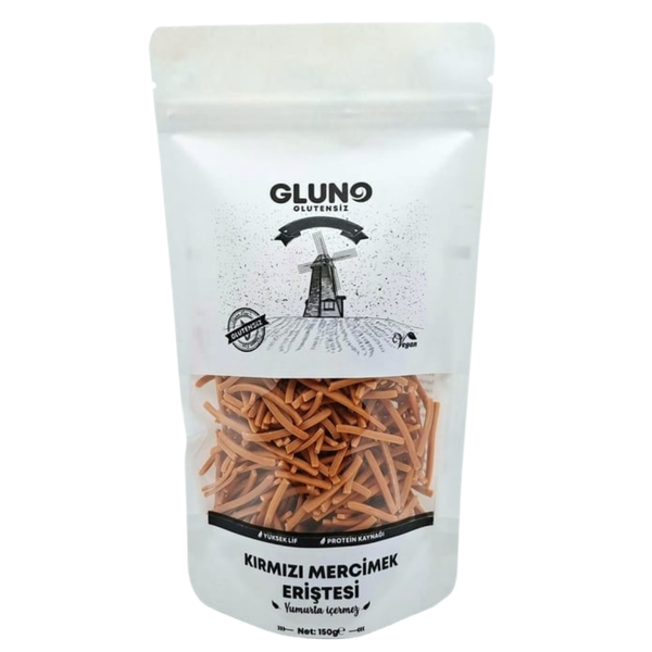 GLUNO Glutensiz Kırmızı Mercimek Eriştesi 150g