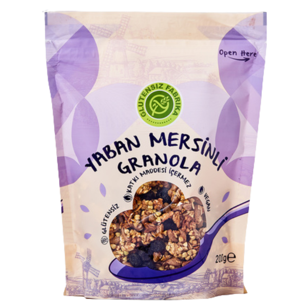 GLUTENSİZ FABRİKA Yulaf & Karabuğday Granola (Yaban Mersinli) 200g