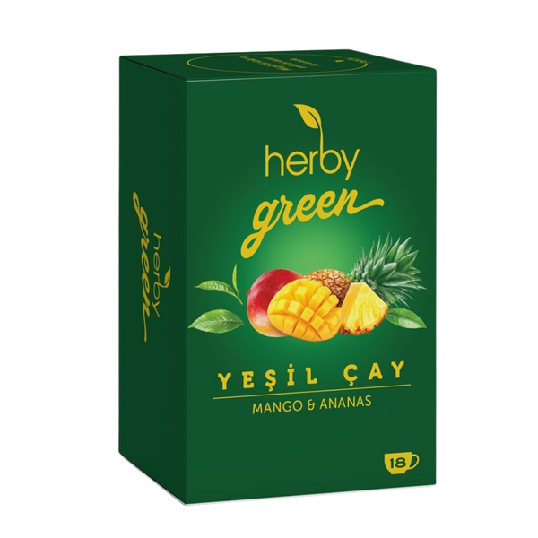 HERBY Mango ve Ananaslı Yeşil Çay 18'li
