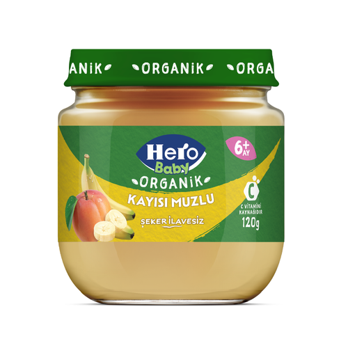 HERO Baby Organik Kayısılı Muzlu Kavanoz Maması 120g