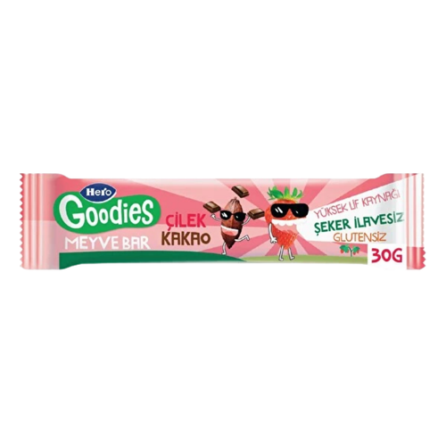 HERO GOODİES Çilek Kakao Meyve Bar 30g