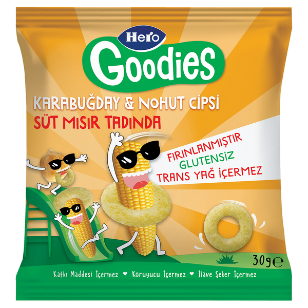 HERO Goodies Süt Mısır Tadında Karabuğday ve Nohut Cipsi