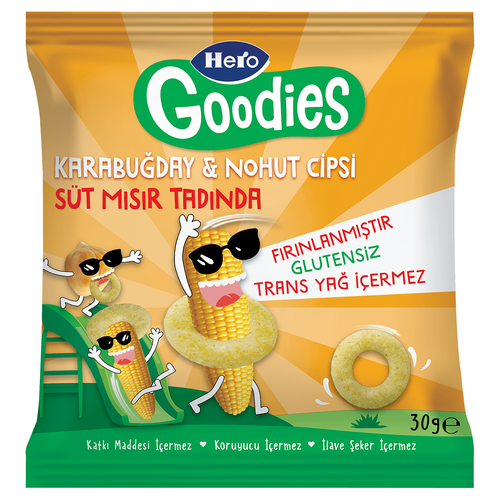 HERO Goodies Süt Mısır Tadında Karabuğday ve Nohut Cipsi