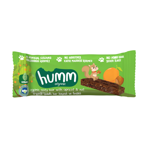 HUMM Organik Vegan Kayısılı ve Fındıklı Yulaf Bar 27g