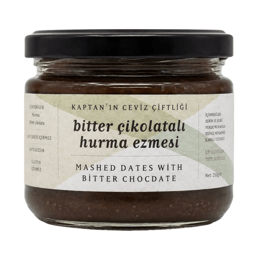 KAPTAN'IN CEVİZ ÇİFLİĞİ Bitter Çikolatalı Hurma Ezmesi 260g