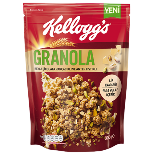 KELLOGG'S Granola Beyaz Çikolata Parçacıklı ve Antep Fıstıklı 340g