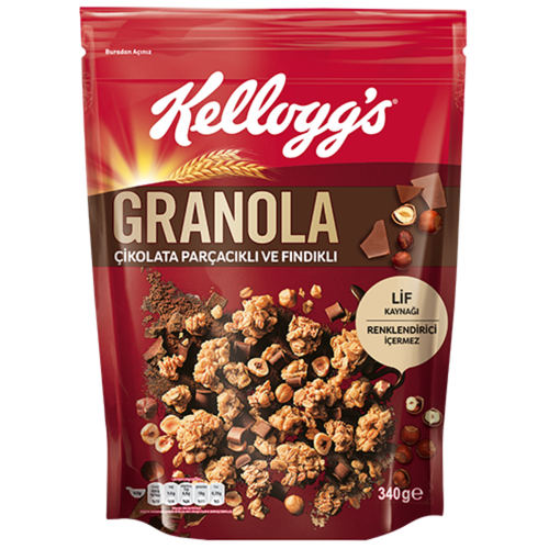 KELLOGG'S Granola Çikolata Parçacıklı ve Fındıklı 340g