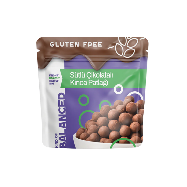 KİND OF BALANCED Sütlü Çikolata Kaplı Glütensiz Kinoa Patlağı 50g