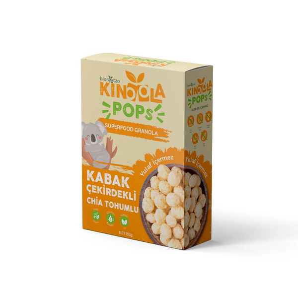 BİOROOTZO Kinoola Pop Kabak Çekirdeği & Chia Tohumlu Granola 150g