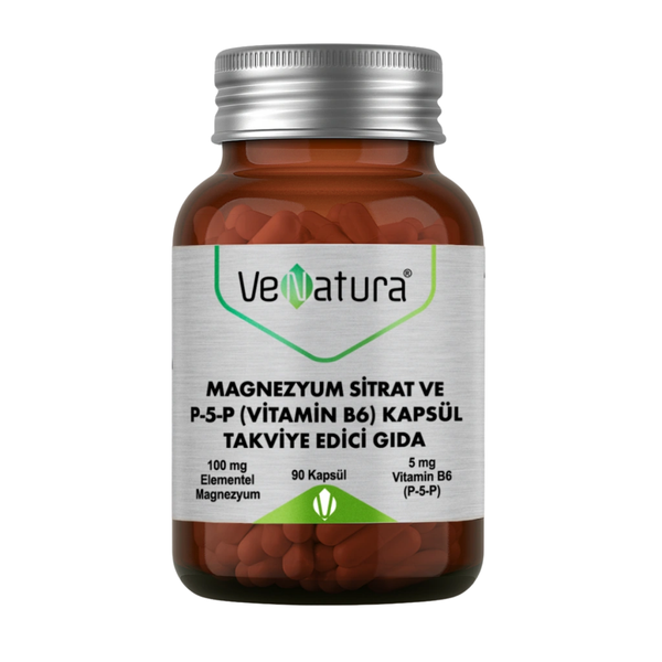 VENATURA Magnezyum Sitrat ve P-5-P (Vitamin B6) 90 Kapsül