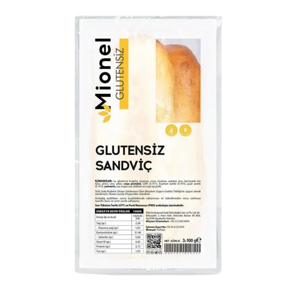 MİONEL Glutensiz Sandviç Ekmek 300g