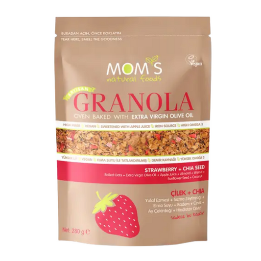 MOM'S NATURAL FOODS Çilek & Chia Granola 280g