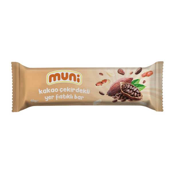 MUNİ Kakao Çekirdekli Yer Fıstığı Barı 40g