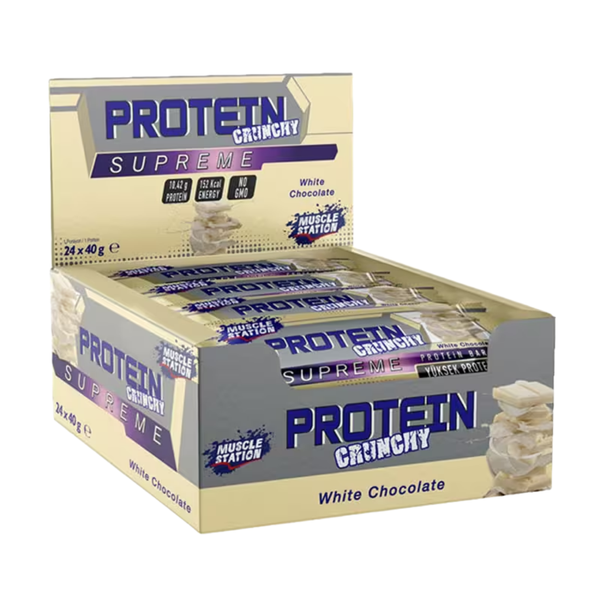 MUSCLE STATİON Supreme Beyaz Çikolatalı Protein Bar 40g x 24 Adet