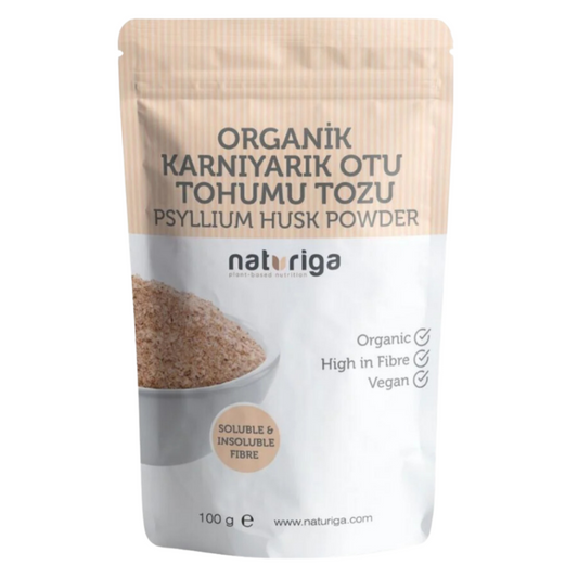 NATURİGA Organik Karnıyarık Otu Tohumu Tozu (Psyllium Husk) 100g