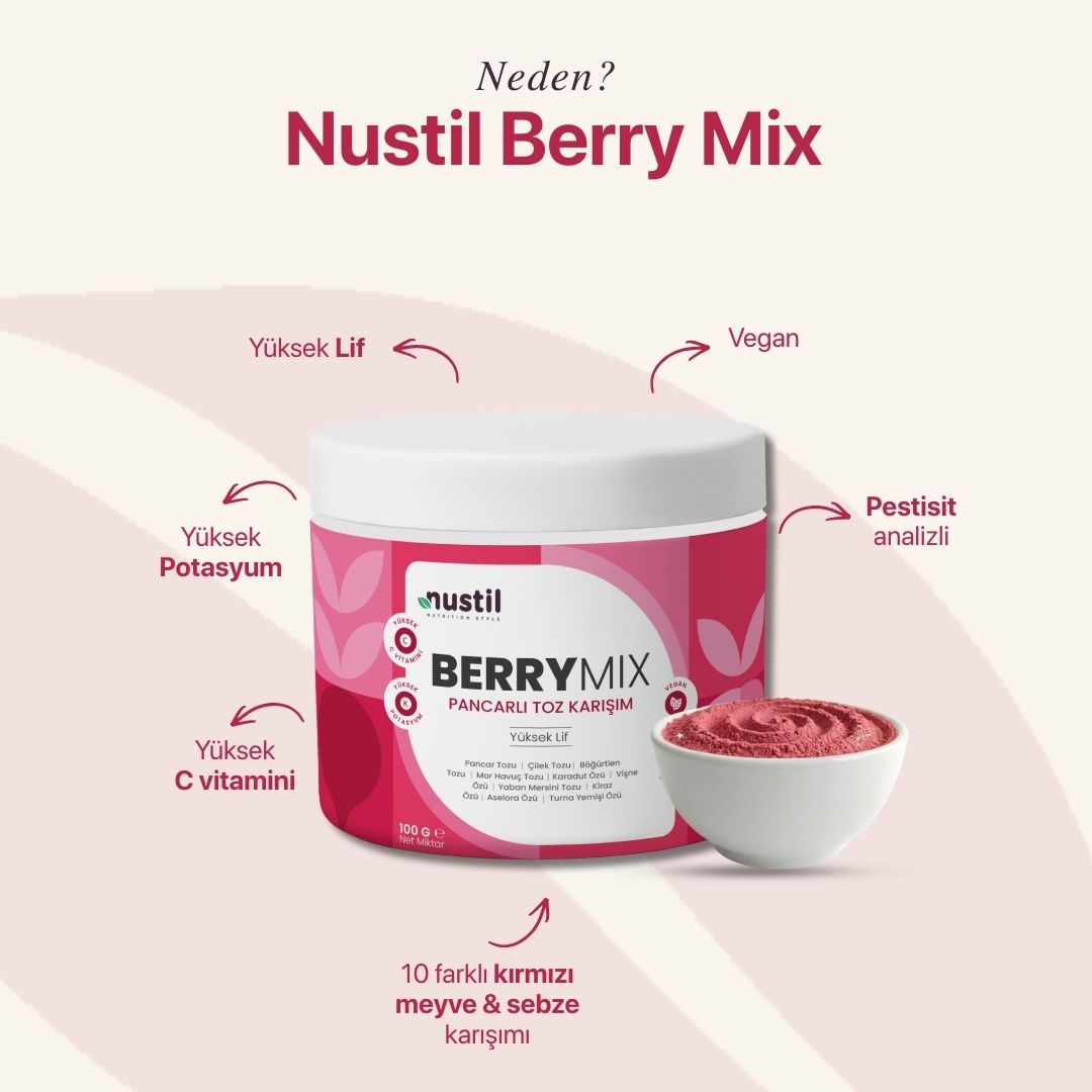 NUSTİL Berry Mix Orman Meyveli Toz Karışım 100g – Özel Beslenme