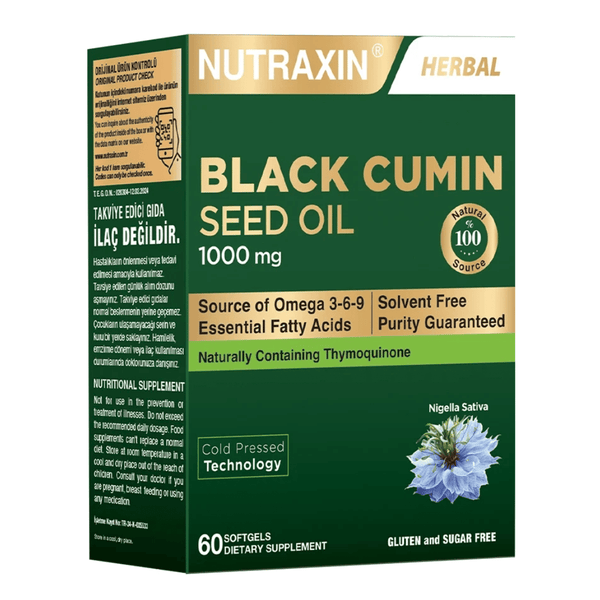 NUTRAXİN Çörek Otu Yağı 1000mg 60 Kapsül