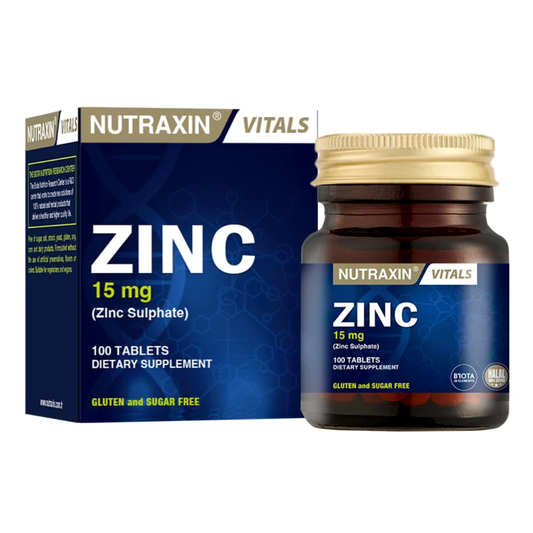 NUTRAXİN Zinc Sulphate - Çinko Takviyesi 100 Tablet