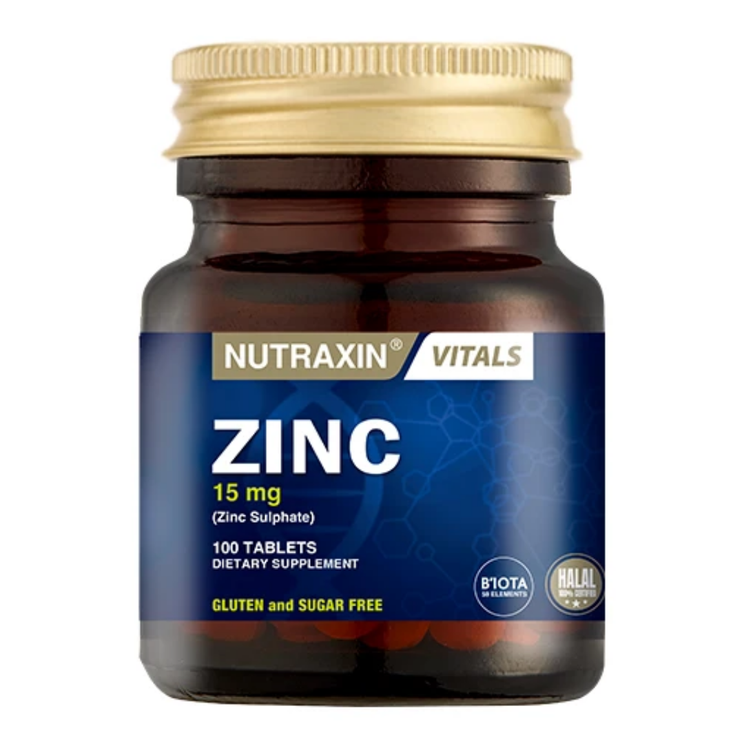 NUTRAXİN Zinc Sulphate - Çinko Takviyesi 100 Tablet – Özel Beslenme