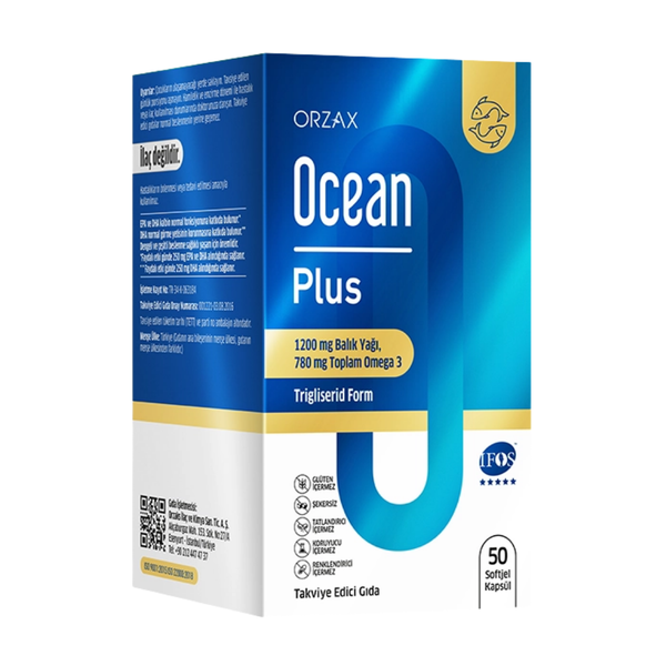ORZAX Ocean Plus Omega 3 1200 mg 50 Kapsül Balık Yağı