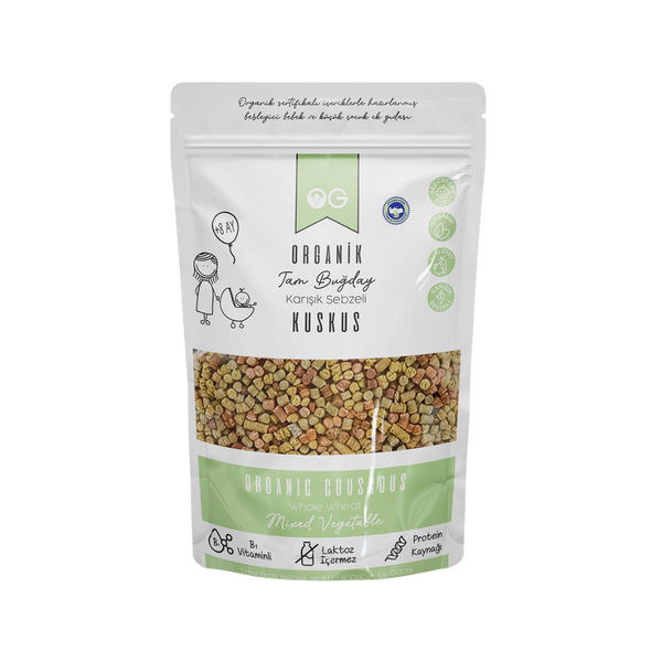 OG NATURAL Organik Karışık Sebzeli Tam Buğday Bebek Kuskus 250g