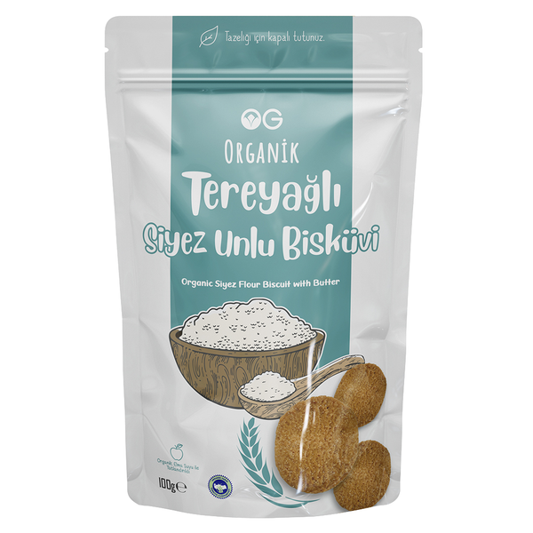 OG NATURAL Organik Tereyağlı Siyez Unlu Bisküvi 100g