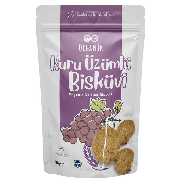 OG NATURAL Organik Üzümlü Bisküvi 65g