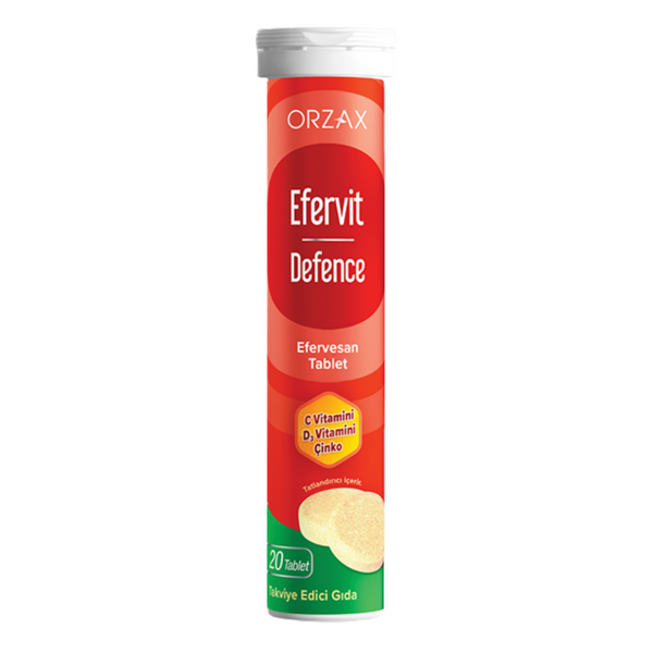 ORZAX Efervit Defence C Vitamini D3 Vitamini Çinko 20 Efervesan Tablet