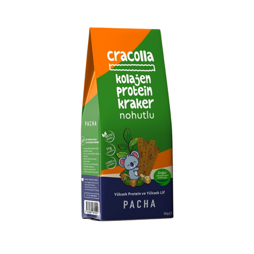 PACHA Doğal Kolajen ve Protein Kraker | Nohutlu 50g