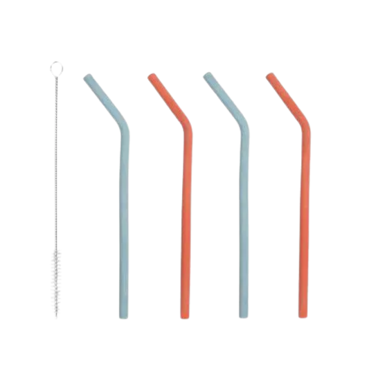 PORLAND Fancy Silikon Bebek&Çocuk Pipet Seti 4 Parça