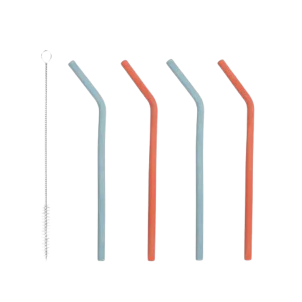 PORLAND Fancy Silikon Bebek&Çocuk Pipet Seti 4 Parça