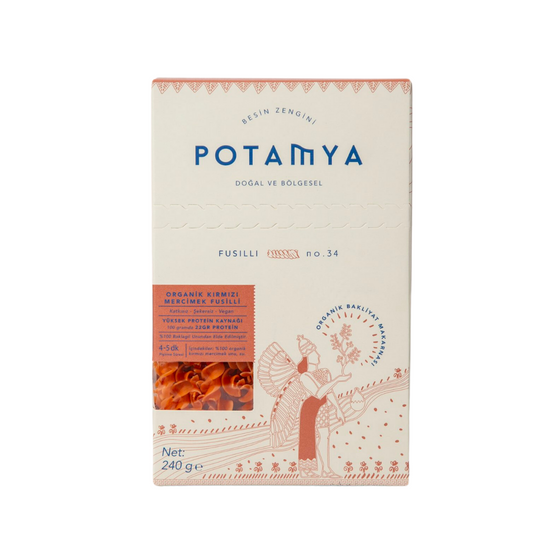 POTAMYA Organik Kırmızı Mercimek Fusilli 240g
