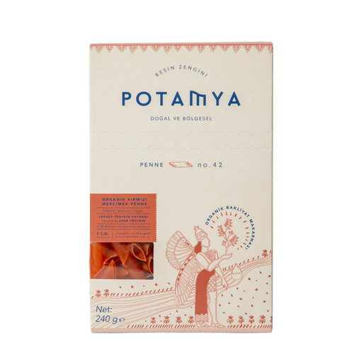 POTAMYA Organik Kırmızı Mercimek Penne 240g