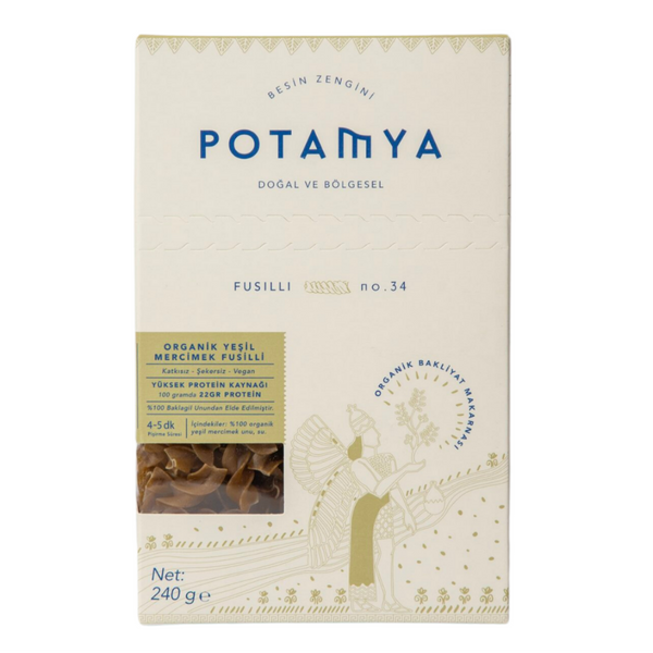 POTAMYA Organik Yeşil Mercimek Fusilli 240g