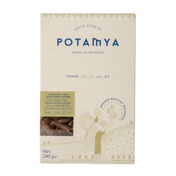 POTAMYA Organik Yeşil Mercimek Penne 240g