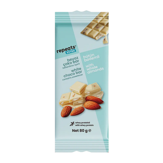 REPEATS Extra Beyaz Bademli Bar 80g